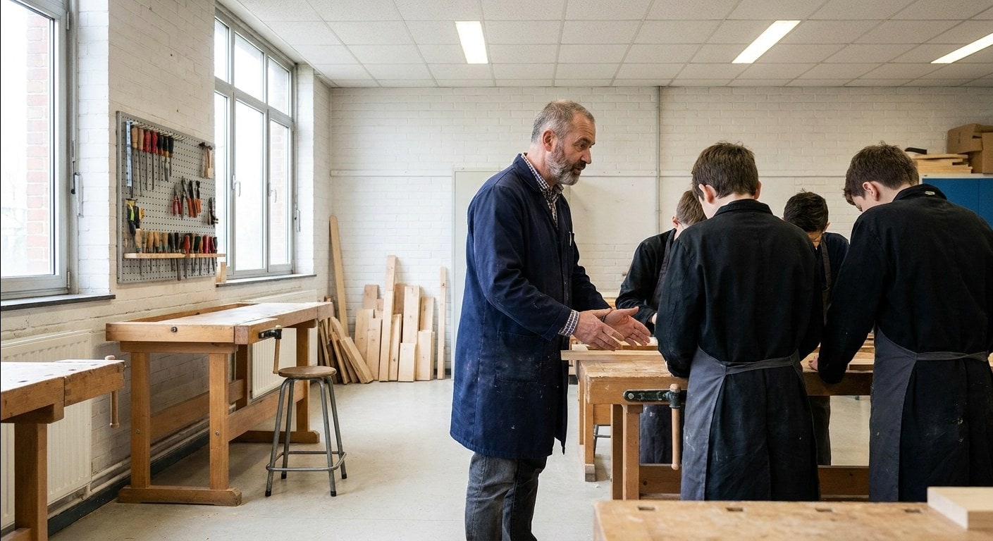 Deux dossiers d'orientation scolaire posés côte à côte sur un bureau : à gauche le dossier bleu de l'ULIS, à droite le dossier vert de la SEGPA